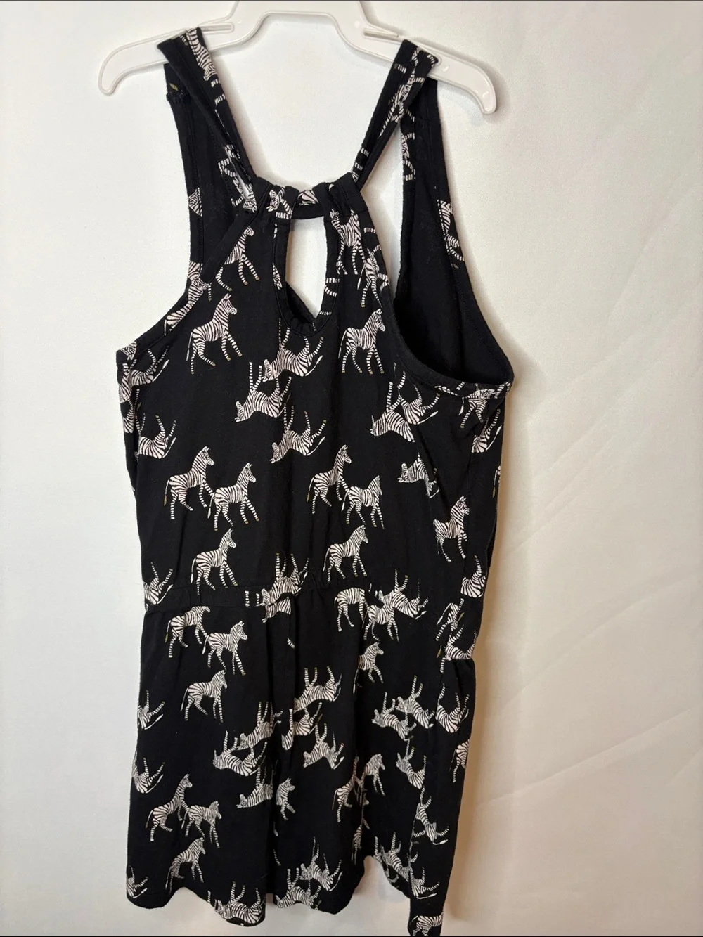 Old Navy Black Zebra Print Girls One-Piece Romper M (8)